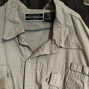 Field and Stream fishing shirt.  Vented back-long sleeve-khaki in color.